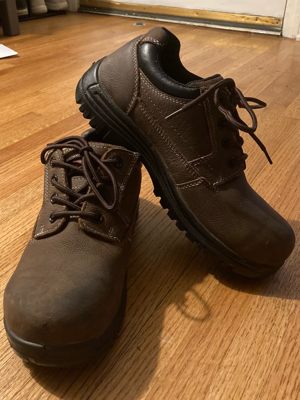 Avenger Brown Lace-Up Work Boots with Rugged Outsole